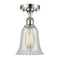 Hanover Semi-Flush Mount shown in the Polished Nickel finish with a Mouchette shade