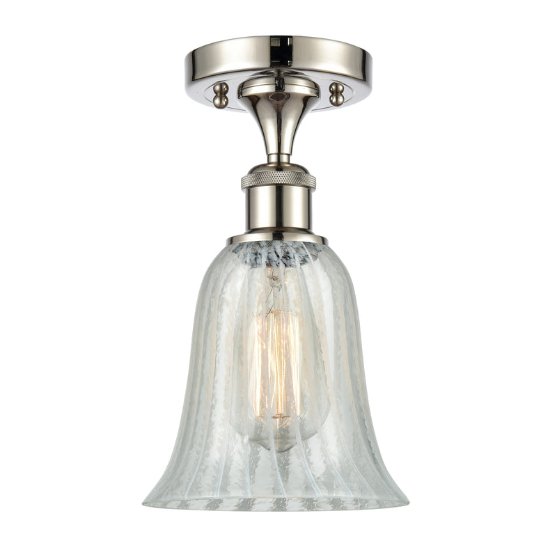 Hanover Semi-Flush Mount shown in the Polished Nickel finish with a Mouchette shade