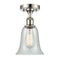 Hanover Semi-Flush Mount shown in the Polished Nickel finish with a Fishnet shade