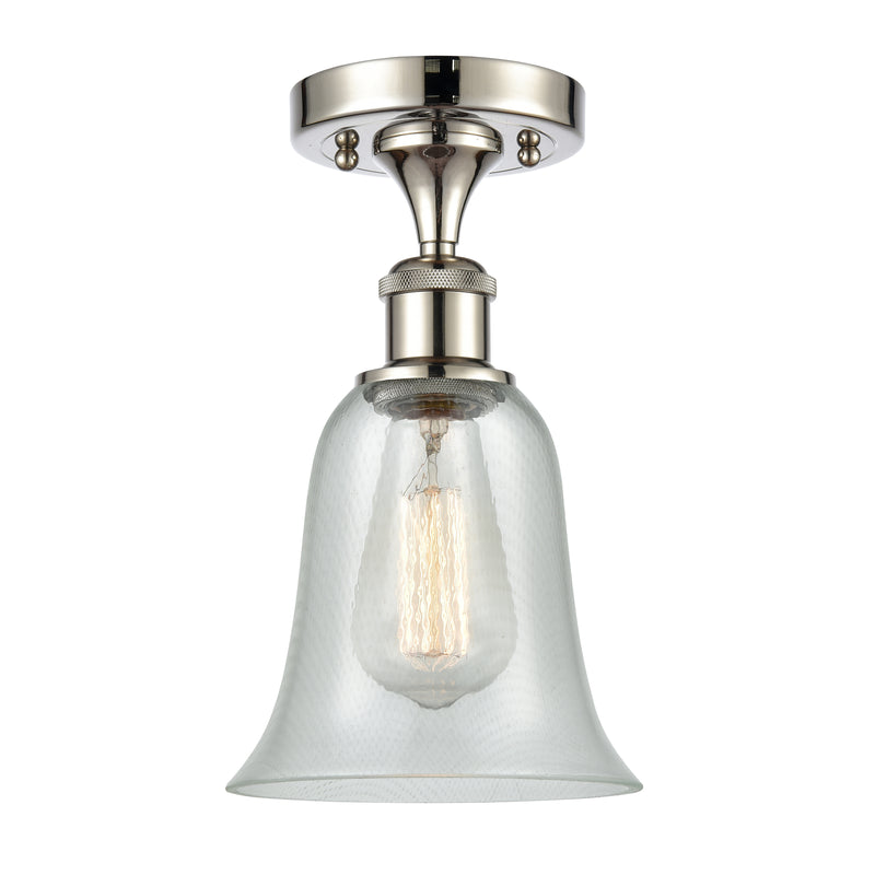 Hanover Semi-Flush Mount shown in the Polished Nickel finish with a Fishnet shade