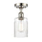 Hadley Semi-Flush Mount shown in the Polished Nickel finish with a Clear shade