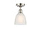 Castile Semi-Flush Mount shown in the Polished Nickel finish with a White shade