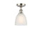 Castile Semi-Flush Mount shown in the Polished Nickel finish with a White shade