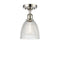 Castile Semi-Flush Mount shown in the Polished Nickel finish with a Clear shade