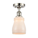 Ellery Semi-Flush Mount shown in the Polished Nickel finish with a White shade