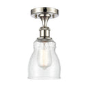 Ellery Semi-Flush Mount shown in the Polished Nickel finish with a Seedy shade