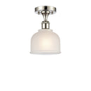 Dayton Semi-Flush Mount shown in the Polished Nickel finish with a White shade