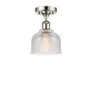 Dayton Semi-Flush Mount shown in the Polished Nickel finish with a Clear shade