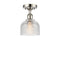 Dayton Semi-Flush Mount shown in the Polished Nickel finish with a Clear shade