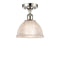 Arietta Semi-Flush Mount shown in the Polished Nickel finish with a Clear shade