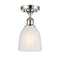 Brookfield Semi-Flush Mount shown in the Polished Nickel finish with a White shade