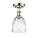 Brookfield Semi-Flush Mount shown in the Polished Nickel finish with a Clear shade