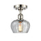 Fenton Semi-Flush Mount shown in the Polished Nickel finish with a Clear shade