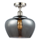 Fenton Semi-Flush Mount shown in the Polished Nickel finish with a Plated Smoke shade