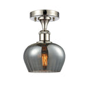 Fenton Semi-Flush Mount shown in the Polished Nickel finish with a Plated Smoke shade