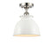 Adirondack Semi-Flush Mount shown in the Polished Nickel finish with a Glossy White shade