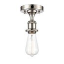 Bare Bulb Semi-Flush Mount shown in the Polished Nickel finish