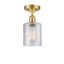 Cobbleskill Semi-Flush Mount shown in the Satin Gold finish with a Clear shade