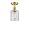 Cobbleskill Semi-Flush Mount shown in the Satin Gold finish with a Clear shade