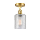 Cobbleskill Semi-Flush Mount shown in the Satin Gold finish with a Clear shade