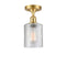 Cobbleskill Semi-Flush Mount shown in the Satin Gold finish with a Clear shade