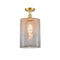 Cobbleskill Semi-Flush Mount shown in the Satin Gold finish with a Mercury shade