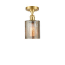 Cobbleskill Semi-Flush Mount shown in the Satin Gold finish with a Mercury shade