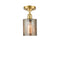 Cobbleskill Semi-Flush Mount shown in the Satin Gold finish with a Mercury shade