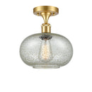 Gorham Semi-Flush Mount shown in the Satin Gold finish with a Mica shade