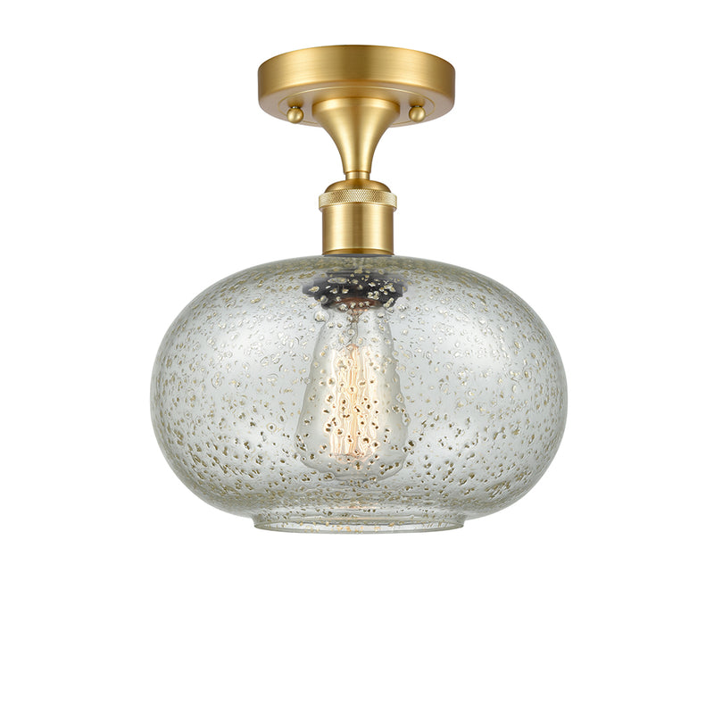 Gorham Semi-Flush Mount shown in the Satin Gold finish with a Mica shade