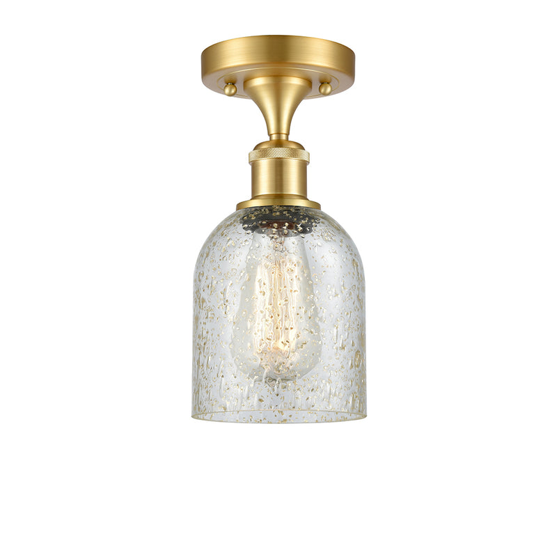 Caledonia Semi-Flush Mount shown in the Satin Gold finish with a Mica shade