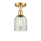 Caledonia Semi-Flush Mount shown in the Satin Gold finish with a Mica shade