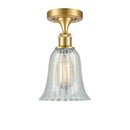 Hanover Semi-Flush Mount shown in the Satin Gold finish with a Mouchette shade