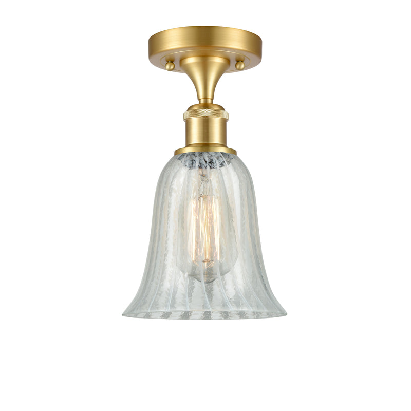 Hanover Semi-Flush Mount shown in the Satin Gold finish with a Mouchette shade