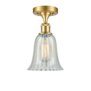 Hanover Semi-Flush Mount shown in the Satin Gold finish with a Mouchette shade