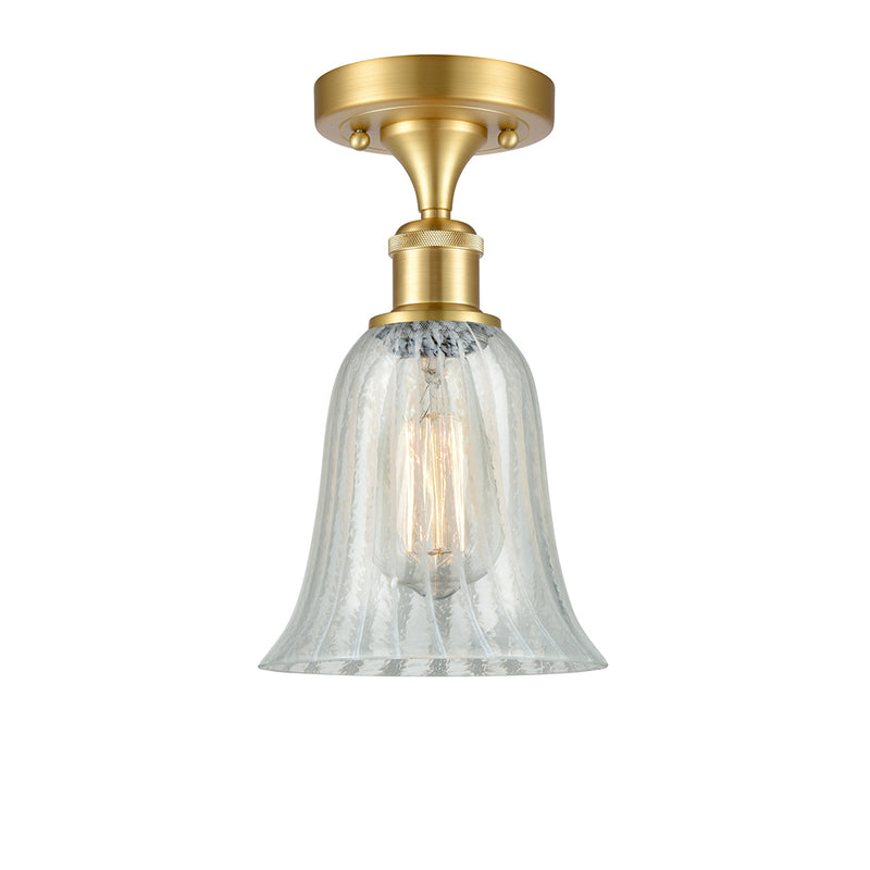 Hanover Semi-Flush Mount shown in the Satin Gold finish with a Mouchette shade