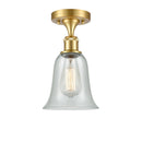 Hanover Semi-Flush Mount shown in the Satin Gold finish with a Fishnet shade