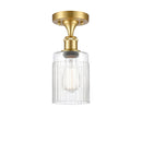 Hadley Semi-Flush Mount shown in the Satin Gold finish with a Clear shade