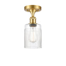 Hadley Semi-Flush Mount shown in the Satin Gold finish with a Clear shade
