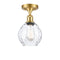 Waverly Semi-Flush Mount shown in the Satin Gold finish with a Clear shade