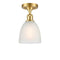 Castile Semi-Flush Mount shown in the Satin Gold finish with a White shade