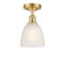 Castile Semi-Flush Mount shown in the Satin Gold finish with a White shade