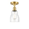 Ellery Semi-Flush Mount shown in the Satin Gold finish with a Seedy shade