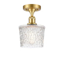 Niagra Semi-Flush Mount shown in the Satin Gold finish with a Clear shade