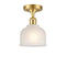 Dayton Semi-Flush Mount shown in the Satin Gold finish with a White shade