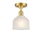 Dayton Semi-Flush Mount shown in the Satin Gold finish with a White shade