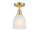 Brookfield Semi-Flush Mount shown in the Satin Gold finish with a White shade