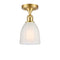 Brookfield Semi-Flush Mount shown in the Satin Gold finish with a White shade