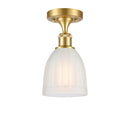 Brookfield Semi-Flush Mount shown in the Satin Gold finish with a White shade