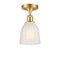 Brookfield Semi-Flush Mount shown in the Satin Gold finish with a White shade